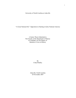 University of North Carolina at Asheville &ldquo;A Great National Sin