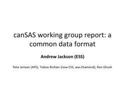 canSAS working group report: a common data format