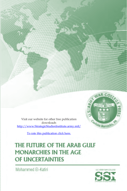 The Future of Arab Gulf Monarchies in the Age of Uncertainties