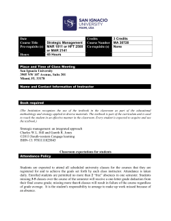 Strategic Management - San Ignacio University