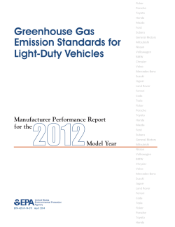 Manufacturer Performance Report for the 2012 Model Year