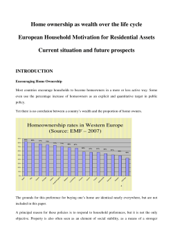 Home ownership as wealth over the life cycle European Household