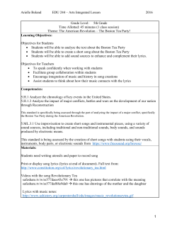Music Integrated Lesson Plan