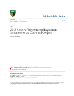 OMB Review of Environmental Regulations: Limitations on the