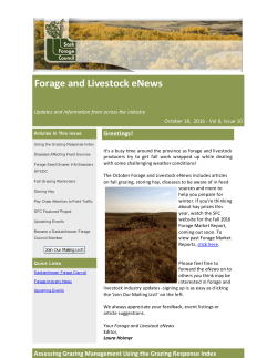 Forage and Livestock eNews - Saskatchewan Forage Council