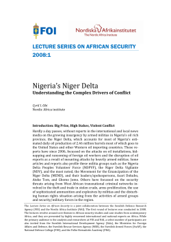 Nigeria`s Niger Delta. Understanding the complex drivers of conflict