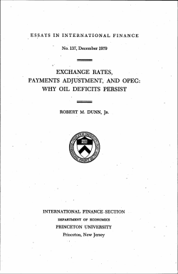 exchange rates, payments adjustment, and opec: why oil deficits