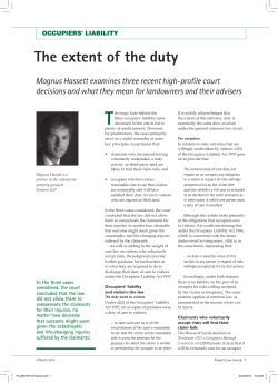 Occupiers` liability: the extent of the duty