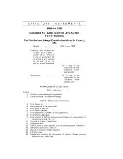 The Trinidad and Tobago (Constitution) Order in Council, 1961