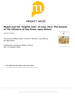 Mahan and the &ldquo;English Club&rdquo; of Lima, Peru: The