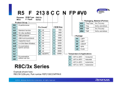 R8C Family Product Part Number Guide