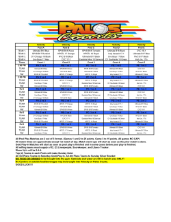 Pool Play Matches are 2 out of 3 format.