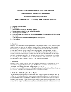 Clouds in GEM and calculation of cloud cover variables