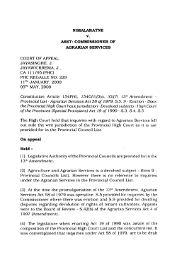 NIMALARATNE v. ASST: COMMISSIONER OF AGRARIAN