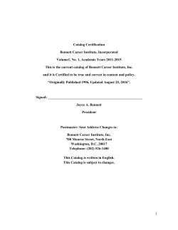 Program Catalog - Bennett Career Institute
