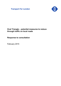 Oval Triangle - potential measures to reduce through traffic on local