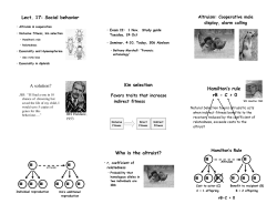 Kin selection Hamilton`s rule rB