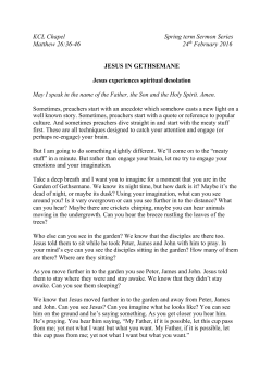 KCL Chapel Spring term Sermon Series Matthew 26:36