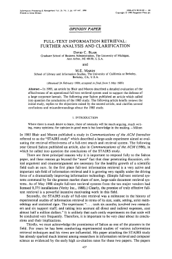opinion paper full-text information retrieval