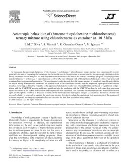Azeotropic behaviour of (benzene + cyclohexane + chlorobenzene
