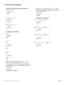 1-2 Powers and Exponents