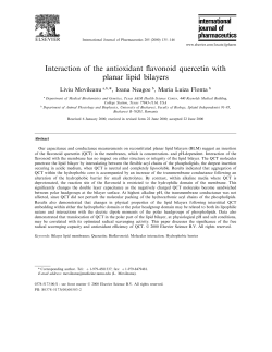 Interaction of the antioxidant flavonoid quercetin