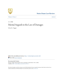 Mental Anguish in the Law of Damages