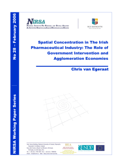 Spatial Concentration in The Irish Pharmaceutical Industry