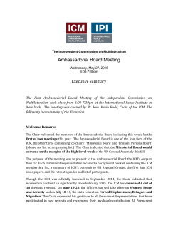 Ambassadorial Board Meeting - Independent Commission on