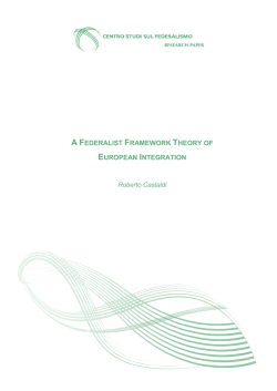 A FEDERALIST FRAMEWORK THEORY OF EUROPEAN