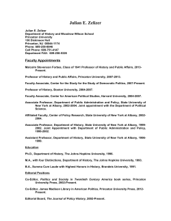Julian E. Zelizer - Woodrow Wilson School of Public and