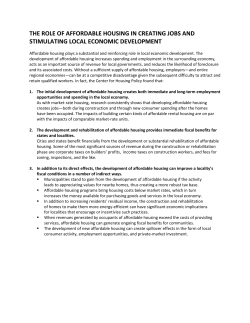 the role of affordable housing in creating jobs and stimulating local