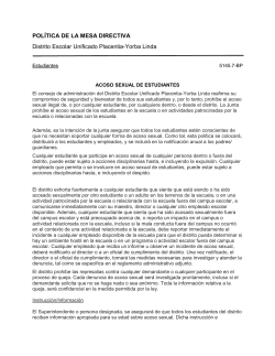 POL&Iacute;TICA DE LA MESA DIRECTIVA Distrito Escolar Unificado