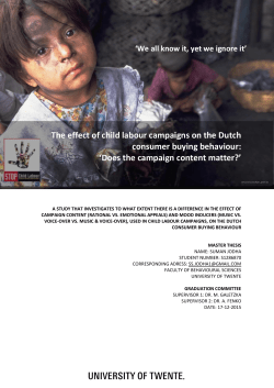 The effect of child labour campaigns on the Dutch consumer buying
