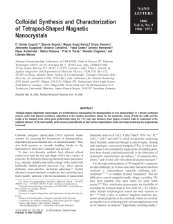 Colloidal Synthesis and Characterization of Tetrapod