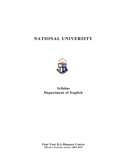 NATIONAL UNIVERSITY Syllabus Department of English