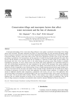 Conservation tillage and macropore factors that affect water