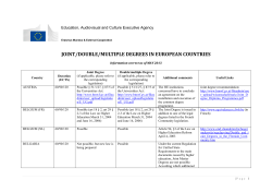joint/double/multiple degrees in european countries