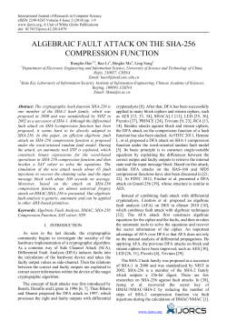 Algebraic Fault Attack on the SHA