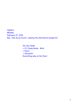 How do we factor, undoing the distributive property?