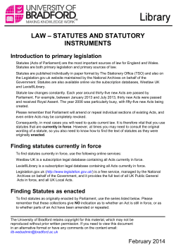 law &ndash; statutes and statutory instruments