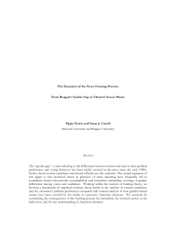 From Reagan`s Gender Gap to Clinton`s Soccer Moms Pippa Norris