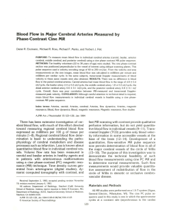 Blood Flow in Major Cerebral Arteries Measured by Phase