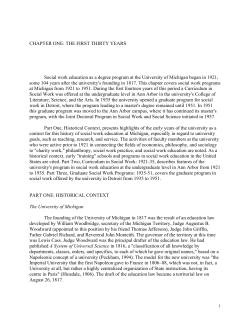 History of the School of Social Work