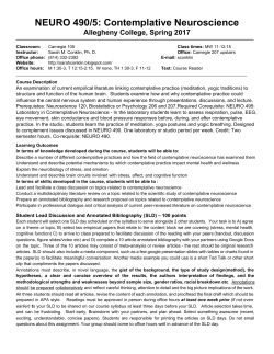 NEURO 490/5: Contemplative Neuroscience