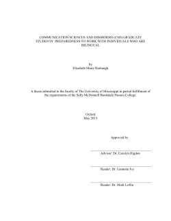 COMMUNICATION SCIENCES AND DISORDERS (CSD