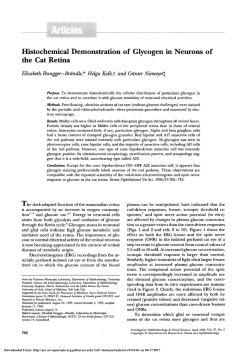 Histochemical demonstration of glycogen in neurons of the cat retina.