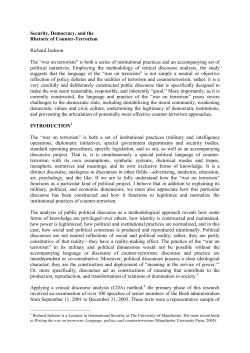 Security, Democracy, and the Rhetoric of Counter-Terrorism