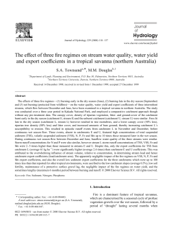 The effect of three fire regimes on stream water