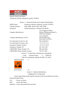 Material Safety Data Sheet Aluminium chloride, anhydrous, powder